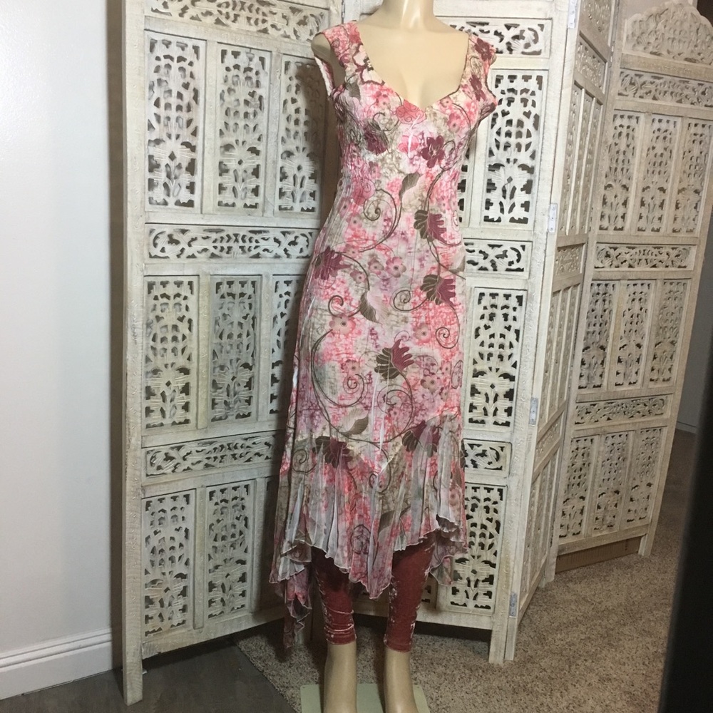 Pink floral Komarov Dress S